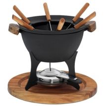 16644 Set per fonduta, 11 Pezzi, per 6 Persone, Ghisa, 1 l, Country, Nero, Acciaio Inossidabile, 27,00x27,00x21,50 cm - Kela