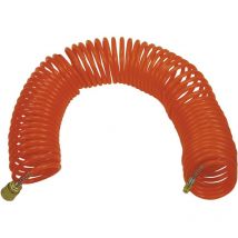 Abac - Tubo flessibile spiralato per aria compressa, diametro esterno 8 mm e diametro interno 6 mm. Completo di raccordi ad innesto rapido universali