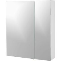 Schildmeyer - Basic - Armadietto A Specchio, In Metallo, Vetro, 60 Cm, Bianco