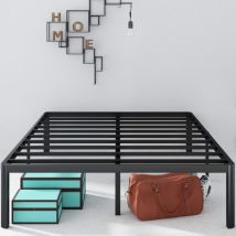 Van Struttura Letto In Metallo Con Gambe Curve, 140 X 190 Cm, Altezza 40 Cm, Doghe Del Materasso In Metallo, Non È Necessaria La Rete, Montaggio 