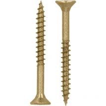 Helpmate - Viti universali a testa svasata 5,0 x 50 giallo passivato - 250 viti per legno con attacco a t e filettatura parziale - Viti per