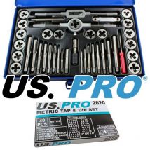 B2626 40 pz SAE/Imperial Tap e Die Set - Us Pro