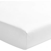 Lenzuolo con angoli, 140 x 190 + 30 cm, 100% cotone, 57 fili, colore: Bianco - Home Linge Passion