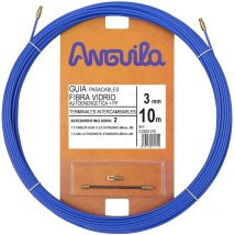 Anguila - Rinforzato in fibra di vetro + passacavo rinforzato in propilene, morsetti intercambiabili, colore blu, diametro 3 mm, 10 metri