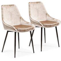 Kare Design Sedia East Side (2/set), Beige, 83x57x48cm, Altezza Di Seduta 48cm, Velluto, Sala Da Pranzo