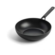 Classic Forged Aluminium Padella Wok Antiaderente in Alluminio, Adatto a Tutti i Tipi di Fornelli, Induzione, Forno e Lavastoviglie, 28 cm, Nero