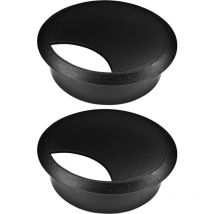 2x Passacavo plastica 70mm scrivania tondo guida per cavi elettrico (nero) - Cyclingcolors