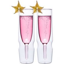 MasterPRO Foodies Mixology - Set di 2 bicchieri alti 190ml Bicchieri in borosilicato trasparente - Resiste agli sbalzi di temperatura - Doppio vetro