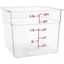 Vogue - Contenitore quadrato per alimenti, 5,5 l, trasparente, con indicazione della misura, vaschetta per congelatori, CF022