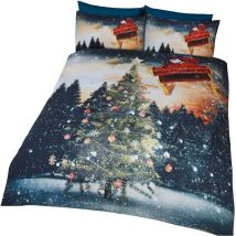 Christmas Tree Set Copripiumino Northern Lights, Poliestere-Cotone, Multicolore, Matrimoniale, King