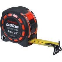 Lufkin L1125CME2 3cm/1-3/16 x 8m/26' Metro a Nastro Biadesivo Shockforce, Testato per Cadute da 30 Metri