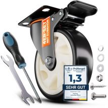 Unbranded - pearway Ruote girevoli Premium da 125 mm con freno [4 pezzi fino a 680 kg] con accessori di montaggio, robuste ruote per il trasporto