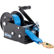 Güde - Verricello gghw 900/8 (900 kg max. forza di trazione, lunghezza 8 m, larghezza cinghia 5 cm, gancio di carico con apertura a goccia, leva di