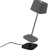 Lampada Ofelia, Lampada da Tavolo Ricaricabile e Senza Fili con Controllo Touch, Utilizzabile anche come Lampada da Esterni, Dimmer, 2200-3000 k,