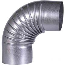 Firefix - A100/B fal Bogen 90°, Rigido, ø 100 mm – Tubo da Forno in lamiera di Acciaio, 0,6 mm di Spessore, Interno con Manicotto, Lunghezze saldate,