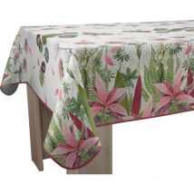 Ipomée - Tovaglia antimacchia rettangolare 150 x 300 cm, rosa, verde, blu, prugna - Le Linge De Jules
