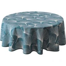 Biloba - Tovaglia antimacchia, rotonda, 160 cm, colore: Blu - Le Linge De Jules
