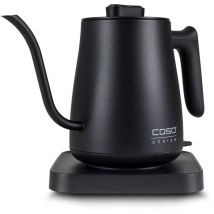 CASO 1877 Classic Kettle, bollitore con asta a collo di cigno, design nero opaco, sicuro grazie al Cool-Touch, interno in acciaio inox, 600 ml