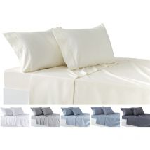 Set di lenzuola da 4 pezzi, lenzuolo con angoli elasticizzati - sopra - due federe da 50 x 80 cm. (letto 150-150x190/200 cm, beige) - Todocama