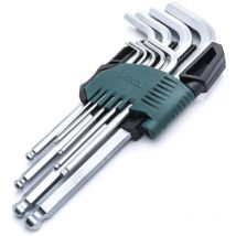 ST09105ASJ - Set di 9 chiavi esagonali metriche, design a punta a sfera, con struttura in acciaio legato e contenitore resistente agli urti - Sata