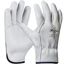 Driver, guanti da lavoro in pelle di alta qualità, guanti da uomo, per costruzione, giardino e lavori grossolani, alta resistenza, spessore pelle 1,1