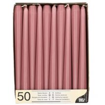 50 candelabri 2,2 x 25 cm, rosa antico - Papstar