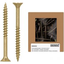 Helpmate - Viti universali a testa svasata 4,5 x 50 giallo passivato - 150 viti per legno con attacco a t e filettatura parziale - Viti per