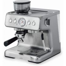 Lacor - 69428 - Caffettiera Pro, per la preparazione di tutti i tipi di caffè, funzione manuale e automatica, con vaporizzatore e macinacaffè,