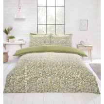 Pebbles - Set copripiumino in microfibra, per letto king size, colore: Verde con federe incluse - Rapport Home
