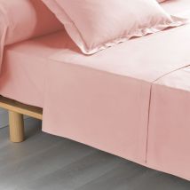 Percaline Drap Piatto 1 Persona, Cotone Percalle, Rosa, 180 x 290 cm - Douceur D'intérieur