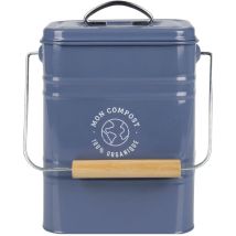 Gimel 536732 - Contenitore Per Compost Da Cucina, 3,5 L, 16,5 X 24,5 Cm, In Metallo Verniciato, 1 Filtro A Carbone Incluso Per Intrappolare Gli Odori