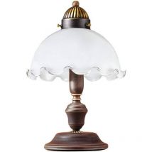 Nonna - Glaskuppel-Tischleuchte im Landhausstil Matt Antik Messing, 1x E27 - Kolarz
