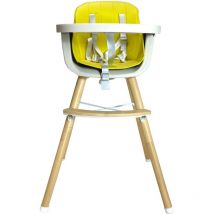 NOOMI Chaise haute bébé scandinave 2 en 1 Jaune