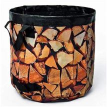 Kaminholztasche in dekorativem Holzdesign 60 Ltr. (45x40cm) - Noor