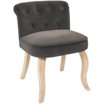 NORA - Fauteuil Avec Dossier Capitonné Velours Anthracite