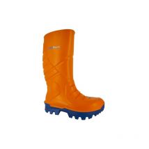Nora - therm S5 Bota de Agua de Seguridad Térmica para Agricultura, Naranja, Suela Azul, Talla 44