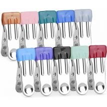 10 Pcs Clothespins Stainless Steel Wind Non-Slip Towel Clips Beach Lounger - Polychromatic - Norcks