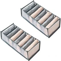 2PCS Organisateur De Tiroir Pliable Boîte De Rangement à Compartiments Rangement Tiroir Respirant Pour T-Shirt Jupe Manches Courtes Vêtements Fins