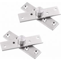Norcks - 360 Degree Door Pivot Hinge, Tiberham 2PCS Stainless Steel Rotation Hidden Door Centre Shaft Pivot Hinges, Heavy Duty Concealed Rotating
