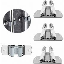 4 Piece Stainless Steel Wall Mounted Broom Holder for Bathroom Kitchen Balcony Garage Hanging Tool Holder (with Ribbon) Grey - Grey - Norcks