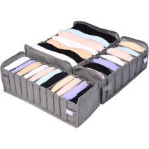 Boîtes De Rangement Pliables, Lot De 3 Organisateur De Tiroir, Rangement Tiroir Sous Vetement, Boite Rangement Tissu à Compartiment Pour Rangement