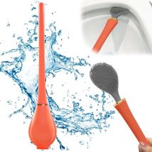 Norcks - Brosse Toilette Silicone Plate Brosse De Nettoyage Salle De Bain Antibactérienne Orange