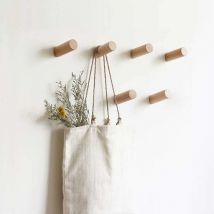 Norcks Crochets Muraux En Bois Porte-Chapeau, Crochets En Bois Fixés Au Mur, Crochets Décoratifs Cintre De Chapeau (Hêtre De 8 Cm-4PCS)
