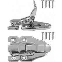 Norcks - Lot De 2 Fermoirs Pour Coffres, Boîtes, Valises, Ferrures En Métal, Fermetures à Étrier Avec Vis 62 mm x 40 mm Argenté
