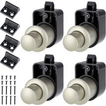 Norcks Lot De 4 Loquets À Bouton Poussoir Sans Clé 18-25 MM - Poignée En Alliage Pour Camping-Car, Caravane, Armoire, Bateau, Meubles, Placard, Tiroir