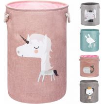 Norcks - Panier à Linge Grande Capacité Corbeille a Linge Pliable Panier De Rangement Dessin Animé Licorne