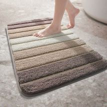 Norcks - Tapis De Bain Absorbant Doux 40X60CM Tapis Salle De Bain Antiderapant Style Moderne Lavable En Machine Marron