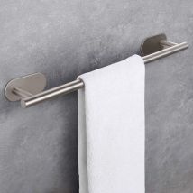 Wall Mounted Towel Bar, Stainless Steel Self-Adhesive Wall Towel Bar, Durable And Stable 3M Paste, Stainless Steel Bathroom Towel Bar 40CM Silver