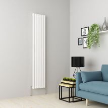 Warmehaus - Oval Panel Radiator White Vertical Single 1800x354mm