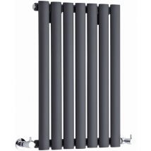 Warmehaus - Designer Radiator Oval Flat Panel Central Heating Space Saving Radiators for Bathrooms, Kitchen, Hallway, Living Room - Anthracite